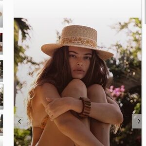NEW! RARE  lack of Color Straw Magnolia boho boater